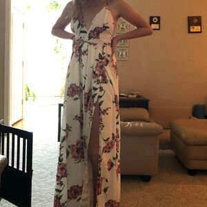 Showpo White Floral Maxi Dress